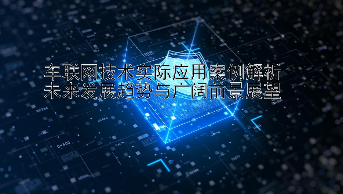 车联网技术实际应用案例解析  
未来发展趋势与广阔前景展望